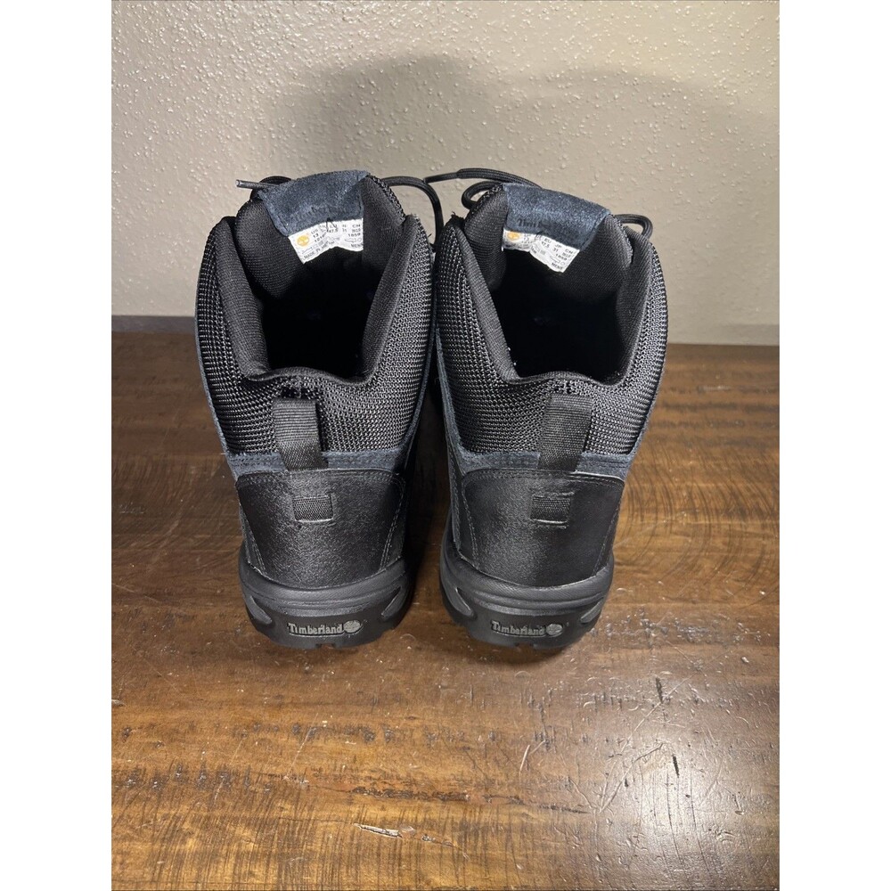 Men Timberland Ledge Black Leather Lace Up Waterproof Hiking Boots 12122 Size 13 - Picture 4 of 9